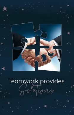 Kerstkaart   Teamwork puzzel Achterkant/Voorkant